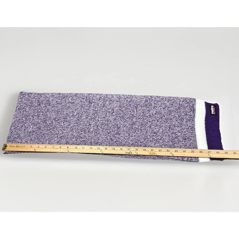 Metro by T-Mobile Purple Marled‎ Knit Scarf Unisex Winter Striped Logo RN 163898